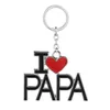 Metalowa Rodzina Wisiorek Keychain I Love Mama / Mama / Dad / Tata Letter Łańcuchy Pamiątkowe Biżuteria Klucz Ring Matki Ojca Dzień RRD6618