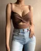 Frauen Sexy Aushöhlen Bandage Kurzen Stil Tank Tops V-ausschnitt Solide Backless Ärmellose Damen Sommer Beiläufige Dünne Weste Weibliche