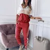 Lounge Wear Plus Size Tracksuit Kvinnor Jogging Femme Två styck Byxor Sätta Höst Chandal Loose Suits Mujer Deportivo 210727