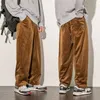 Calças de veludo homens primavera outono calças casuais soltas calças masculinas cintura elástica calça esportiva calças masculinas M-5XL 220108