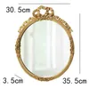 Speglar Fransk Golden Bow Rose Garland Vägg Dekorativ Legering Spegel För Hem Vardagsrum Bakgrund Hängande Hängsmycke Decor Supplies