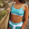 Sexig handgjord bikini set shell tofsels brasilianska virka baddräkt kvinnor halter badkläder strappy s sommar b420 210420