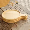 Pizza Round Shape Wooden Dinner Plates Cake Dessert Solid Wood Eco-friendly Tray Dining Table Insulation Pads Kitchen Supplies RRA10880