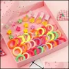 Hair Aessories Baby, Kids & Maternity Cute Colorf Candy Solid Elastic Band Cartoon Flower Rainbow Stberry Cherry Small Girls Set Drop Delive