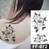 Impermeável tatuagem temporária adesivo flor serpente preto flash tatuagens feminino esboço linha corpo arte braço coxa falsa tatto macho