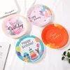 Happy Birthday Disposable Paper Plate Set 10pcs 7 Inches Party Tableware Cake Fruit Candy Tray