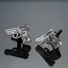 BUFF LINKS TERNO DE NEGￓCIO CAMISL CUFFLINKS SLUVE BOTON BURCH Gun Business Suact Top Jewelry