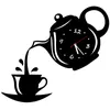 ساعات الحائط 3d ساعة الديكور diy أكريليك القهوة كأس إبريق مكتب المنزل المطبخ غرفة الطعام ديكور