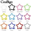 Keychains Star Keyring Keychain Keyfob Key Holder Charm Pendant DIY Gift Jewelry Making Accessories Double Jump Metal Candy Macron Color Mir