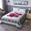 3d blommor textil sängkläder trendig hushåll Jacquard säng blad regnbåge färger madrass sängkläder (ingen örngott) f0196 210420