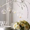 Kryształowe Wazony szklane Wiszące Świecznik Świecznik Candlestick Home Wedding Party Distor Decor Okrągły Powietrze Bubble Balls
