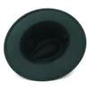 2021 Jazz Fedoras Hats for Women Men Dzieci Dzieci Solidny kolor wielki brzeg formalny sukienka ślubna kapelusz czarny zielony zielony klasyk C7804334