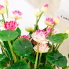 Decorative Flowers & Wreaths Simulation Lotus Flower Leaf Silk Artificial Plant For Courtyard Decoration Fake Decor Room Home