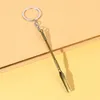 Bijl en schop gevormde dabber dab wax tool mini tools metalen wasachtige droge kruiden kruidenlepel voor sniffer snuiven snuiftabak roken met sleutelhanger draagbaar 9 soorten brss zilver