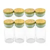 Storage Bottles & Jars 25ml Glass With Bamboo Small Transparent Clear Mini Empty Vials Gift Pack For Wedding Holiday