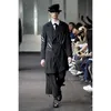 Męski okopa płaszcza Kurt Suit Men Siching Blazer Catwalk Niestandardowy zamek błyskawiczny czarny kostiumy sceniczne plus size dla śpiewaków 4xl odzież Viol2