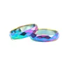 Cluster Rings Fashion Party Jewelry 5A Quality 6mm Wide Cut Hematite Ring Rainbow 1 Piece271x