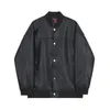IEFB Men's Spring Single Breast Coat American Locomotive Pilot PU Leather Jacket Korean Trend Loose Black Baseball Jacket 9Y5918 210524