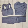 Women Sportswear Seamless Clothing Yoga Set Fitness Suits Workout Clothes for Outfit Long Sleeve Top Sets 210802