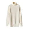 Diseño Turtleneck Suéter Cálido Mujeres Punto Top Color Sólido Jersey Suelto Cashmere Invierno Suave Lana Lady Jumper 211215