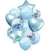 14pcs 혼합 된 금속 발판 심장 별 골드 색종이 Ballon Verjaardagsfeestje Versieren Kids 성인 Lucht Ballen Bruiloft Globos