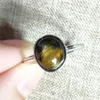 Cluster Rings Genuine Namibia Natural Pietersite Yellow Adjustable Ring 15x12mm Chatoyant Oval 925 Sterling Silver