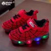 Размер 21-35 Детские светодиодные туфли с подсветкой Сетка для малышей Обувь для детей Мальчики Светящиеся туфли для девочек Светящиеся кроссовки для детей 211022