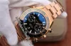OMF Cal A9901 Automatic Chronograph Mens Watch Rose Gold Black Polished Bezel Stainless Steel Bracelet 232 63 46 51 01 001 Super E221Z