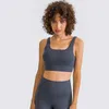 En forme de sous Lu Lu Sports Sports sous-vêtements pour les amortisseurs de choc pour femmes amorties Fitness Gym de fitness Splicage sans réservoir de soutien-gorge de yoga