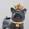 Home Decoration Model Accessories Cool Bulldog Figurine For Interior Big Mouth Dog Storage Box Maison Decor Resin Animal Art 210804