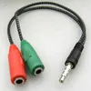 Hoge kwaliteit gevlochten koper 3,5 mm mannelijke tot 2 vrouwelijke audio stereo y splitter kabel telefoon oortelefoon headset splitter adapter