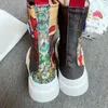 Luxe Merk Mannen en Womens Enkel Hoge Top 6 inch Laarzen Herfst Ronde Teen Booties Knight Jouy Prints Winter Maat 35-46