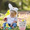 Festivas bonitos 4 estilos Bunny Bunny Sacola Cesta de coelho Calça de ovo colorido caseiro para crianças Presente do partido do festival