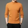 Sonbahar ve Kış Erkekler Balıkçı Yaka Kazak Kazak Moda Katı Renk Kalın Sıcak Dip Gömlek Erkek BR Giysileri 210918