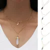 Pendentif Colliers Longueur réglable Eco-Friendly Femmes Crescent Moon Stone Bijoux Collier pour Banquet Party Club