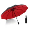 Vindresistent automatisk vikningsparaply kvinnlig manlig tio benbil lyxiga stora affärsparaplyer män regn kvinnor gåva parasoll