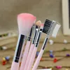 Make-up-Pinsel-Sets, tragbares Make-up-Pinsel-Set, 5-teilig, Wimpern-Reinigungspinsel, Make-up-Pinsel-Etui, roter Eyeliner- und Augenbrauenpinsel