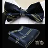 Bow Ties Pink Plaid Solid Men's Tie Silk Jacquard Woven Wedding Party Bowtie Hanky Brooch Set Men Butterfly Necktie Donn22