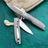 High Quality Small Ball Bearing Flipper Folding Knife 14C28N Satin Blade TC4 Titanium Alloy Handle Outdoor EDC Pocket Fold Knives