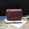 Wysokiej jakości torba z klapką luksusowe torebki od projektantów SUNSET oryginalne skórzane damskie torby na ramię moda średni crossbody 22CM