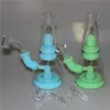 Glow in the dark Mini Silicone Bongs Water Pipes Glass Bong Herbal Oil Rig smoking dab rigs