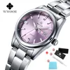 Wristwatches Relogio Feminino Dress Pink Women Watch WWOOR Ladies Top Luxury Bracelet Wrist Simple Quartz Calendar Clock Gift Box7921249