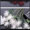 Fournitures de fête de fête Simulation de jardin à la maison Oursin en plastique Fleur de chrysanthème Branche Décoration de mariage Arrangement Matériel Decorativ