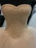 Pérolas surpreendentes vestidos de casamento vestidos de bola strapless tule mulheres nupcial plus size vestidos de novia vestido formal