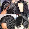 360 Frontal Human Hair 10a Obehandlad Deep Wave Lace Front Wig Curly Transparent Tunn Film Schweizisk Förplockad För Kvinnor 150% Täthet