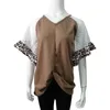 Summer Leopard Women T-shirt V-neck Short Sleeve Women Clothes Tshirt Tops Ladies Plus Size Fashions T Shirt 210608
