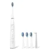 SeaGo SG-575 Sonic Toothbrush Electric 5 Modos IPX7 À Prova D 'Água Recarregável Dentes Dentes Cleaner w / 5 Pcs Pincel cabeça - Preto