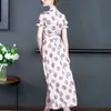 Été Français Vintage Pieds Nus Fée Robe Florale Mode Taille Minceur Longue Swing Robes Sauvage 210514