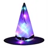 LED -upplysta leksaker Halloween Witch Hat Fashion Party Headgear Props Cosplay Costume Accessories For Children Adult Whole3353833