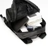 Mode grå läder bärbar dator ryggsäck för män usb resa affärer tillbaka väska student skola läder bokbag vattentäta väskor man